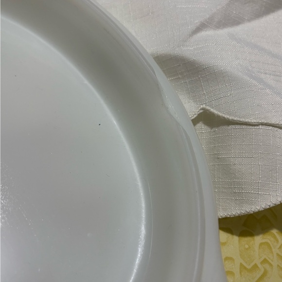 Fire King White Casserole Dish with Green Floral Design - Picture 4 of 6